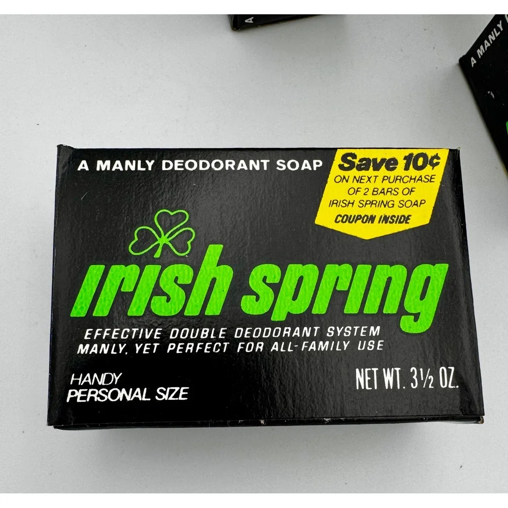 Lot of 5 Vintage Irish Spring Soap Bars - Pristine Deadstock Case Condition